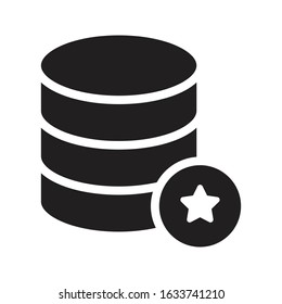 starred vector glyph flat icon 