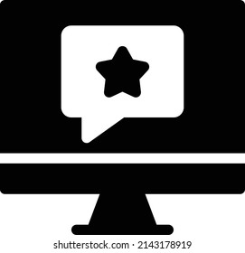 starred vector glyph flat icon