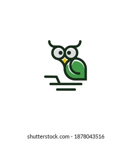 Starring owl logo template vector