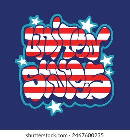 Starring Throwup Graffiti Style United States Colors Design Inspiration Vector Art