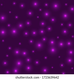 Starry background. Stars densely scattered on a pink background. Artistic glowing space cover. Charming vector illustration.