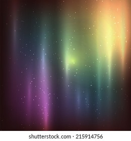 Starry background of stars and nebulas in deep outer space, vector illustration