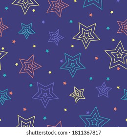 Starry background vector seamless pattern