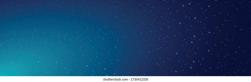 Starry black and blue sky with flying comets