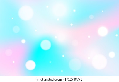 El cielo de burbuja azul estelar fondo rosa color pastel. Papel pintado de efecto luminoso blando blanco. El bokeh azul abstracto se difuminó. Luz de bokeh brillante rosa. Ilustración vectorial.