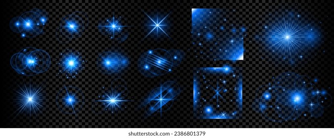 starry blue magical beam light background in collection vector