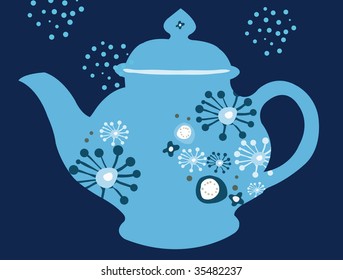 Sternenblau-Teekoteldesign