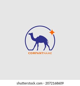 starry camel silhouette vector logo