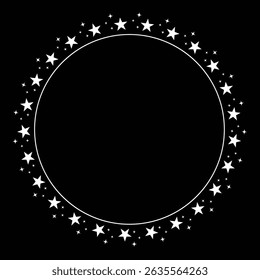 Starry Circle Frame with stars 