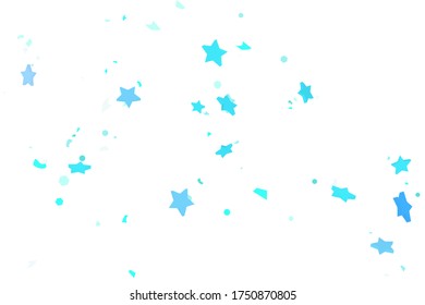Starry Confetti. Fondo azul aleatorio de confeti. Plantilla de diseño brillante. Patrón vectorial con estrellas azules. Adecuado para tu diseño, tarjetas, invitaciones, regalo, VIP.