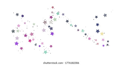 Starry Confetti. Estrellas aleatorias multicolores conforman el fondo. Plantilla de diseño brillante. Patrón vectorial con estrellas de color. Adecuado para tu diseño, tarjetas, invitaciones, regalo, VIP.