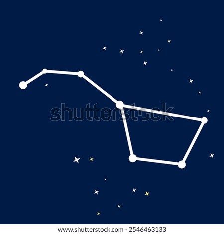 Starry constellation. Astronomy constellation Ursa major, vector illustration