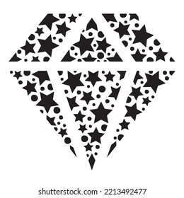 Ilustración vectorial de silueta de diamante estelar