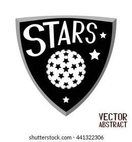 Starry Emblem. Stars Icon. Star Ball. Vector Illustration