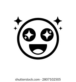 Starry Eyed Excitement Icon Icon Isolated On White Background
