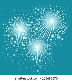 Starry festive fireworks background.