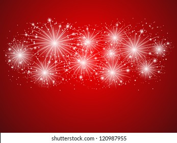 Starry fireworks background with place for text