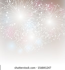 Starry fireworks background with place for text