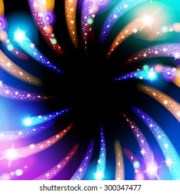 Starry fireworks background with place for text art