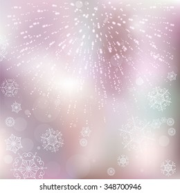 Starry fireworks on pink background