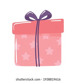 starry gift box icon isolated