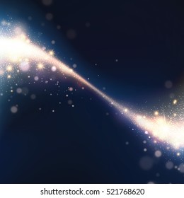 Starry Glitter Trail Background. Christmas Vector illustration EPS10