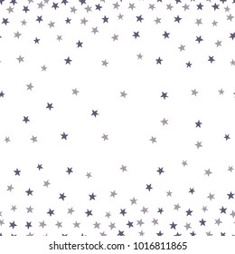 Starry gradient sky on white background. Hand drawing vector seamless pattern