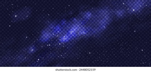 Starry light effect with cloud Sky background.Element design Nature Star field,dust with Milky Way Backdrop for Christmas banner with glowing dust,confetti and sparkle overlay texture	