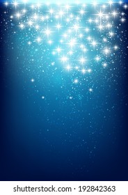 Starry lights on blue background