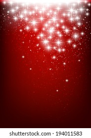 Starry lights on red background