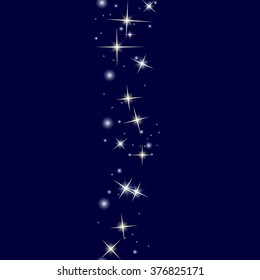Starry line on dark blue background