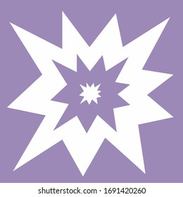 Starry modern square tile, geometry shapes in lilac color. Irregular shapes on light violet background. Keen irregular big elements. Modern style. Line with sharp corners. Asymmetrical paper cut line