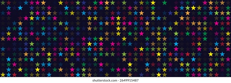 Starry navy colored banner seamless fabric design background or design element. vector