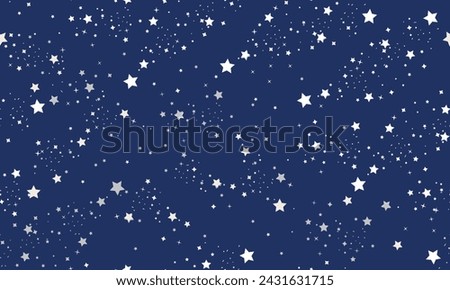 Starry navy colored banner seamless fabric design background or design element