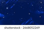 Starry navy winter night sky with glowing constellations