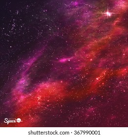 Starry Nebula. Outer Space background. Vector illustration.