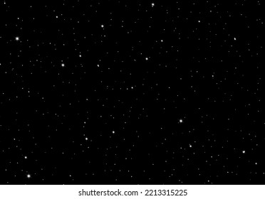 Starry night abstract background with scattered vector stars in the black sky