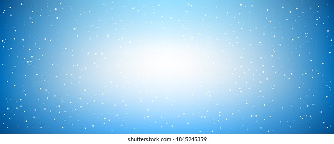 Starry night background. Blue evening sky horizontal banner.