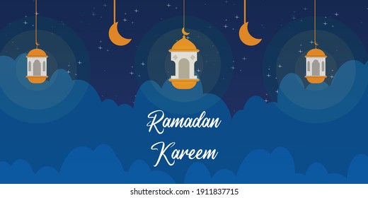 Starry-Night-Hintergrund-Design im Ramadan-Monat