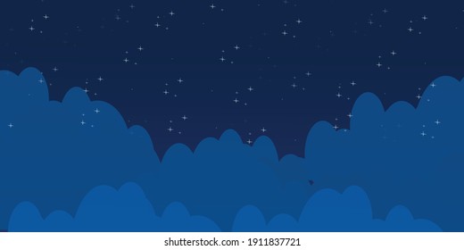 Starry night background design during the month of Ramadan