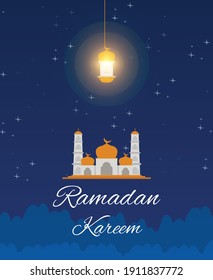 Starry night background design during the month of Ramadan