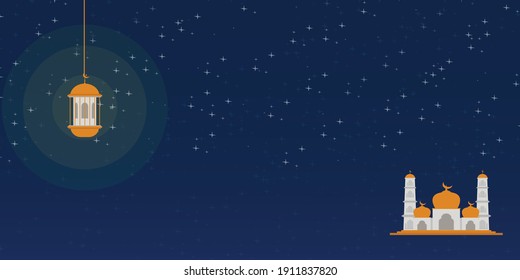 Starry night background design during the month of Ramadan