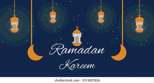 Starry night background design during the month of Ramadan