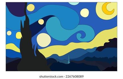 The Starry Night based on Vincent van Gogh's painting.