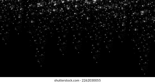 Starry night beautiful illustration on plain black background