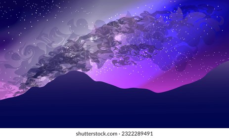 starry night, beautiful vector milky way, realistic background vector