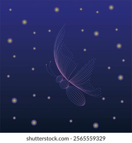 Starry Night Butterfly. Vector illustration design. Eps 10.