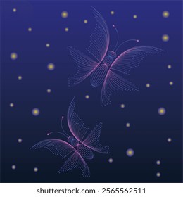 Starry Night Butterfly. Vector illustration design. Eps 10.