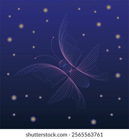 Starry Night Butterfly. Vector illustration design. Eps 10.