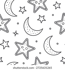 Starry Night concept as Create a seamless tile pattern featuring cartoon stars and moons symbolizing the night sky during Yalda Night with a whimsical touch. in Photo Stock Concept , copy space for advertisement or banner with Photo Realistic as high Quality Detail --ar 7:2 --tile